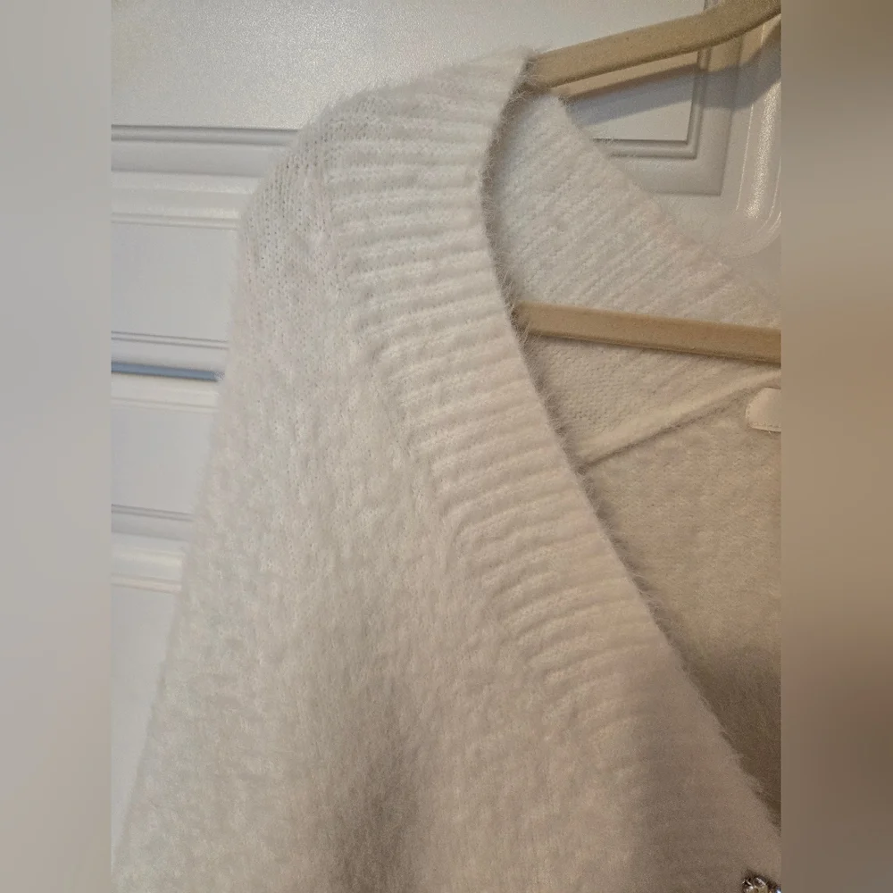H&M White Rhinestone Button Cardigan - Picture 6 of 10